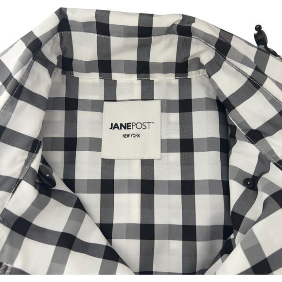 Jane Post Taffeta Buffalo Check Double Breasted Trench Rain Coat (XS) - Picture 12 of 14